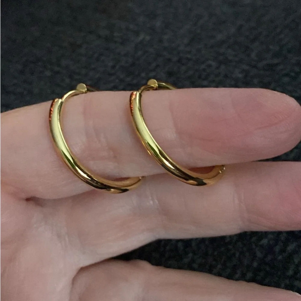 Elegant Gold Hoop Earrings - Picture 1 of 3